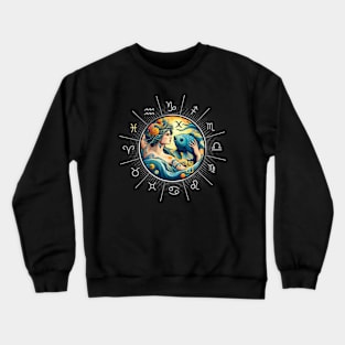 ZODIAC Pisces - Astrological PISCES - PISCES - ZODIAC sign - Van Gogh style - 8 Crewneck Sweatshirt